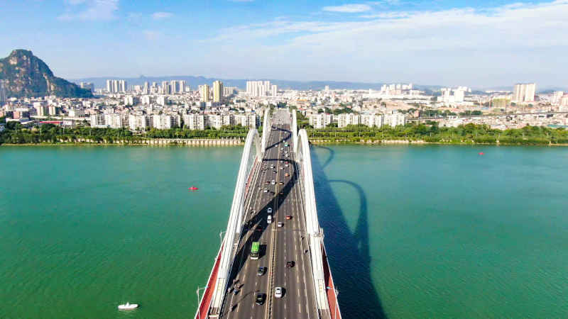 广西柳州城市风光航拍摄影图