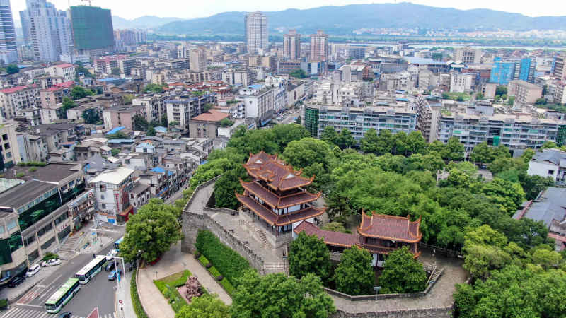 湖南长沙城市风光航拍摄影图 