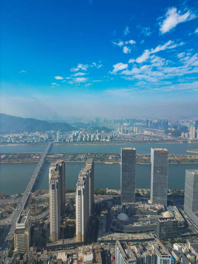 湖南长沙城市风光航拍摄影图