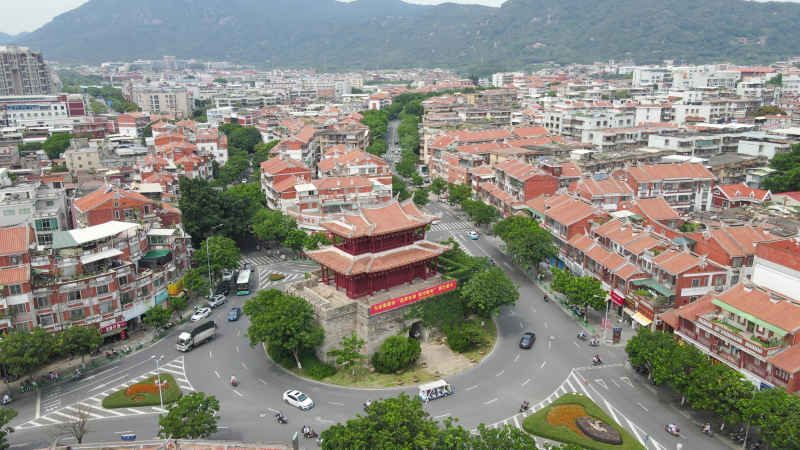  航拍福建泉州朝天门古建筑