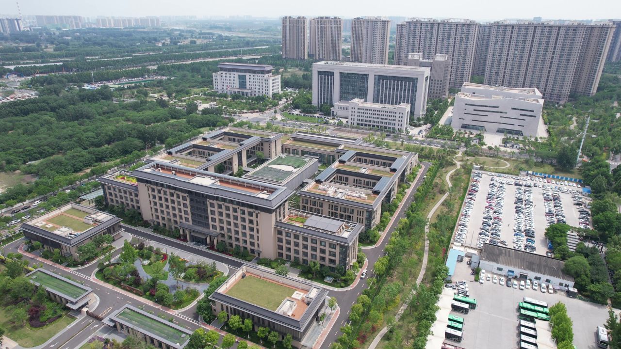 河南郑州大学城航拍