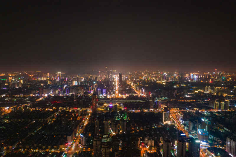 航拍 湖南 长沙 夜景 风光