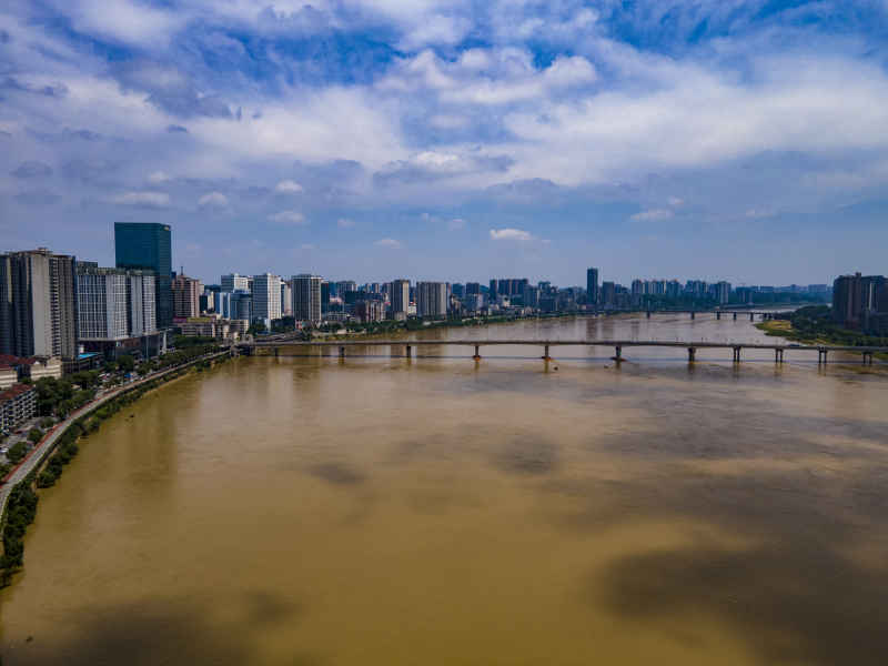 湖南株洲城市风光航拍