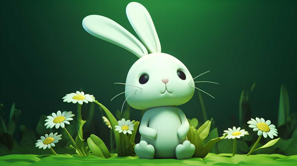 兔子各种造型立体感插画
