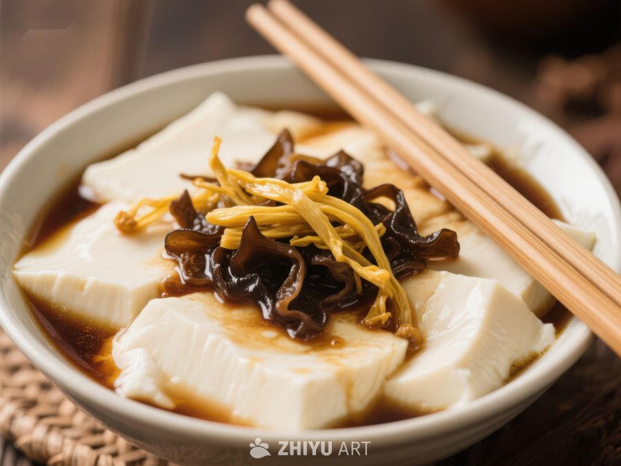 嫩滑豆腐配木耳黄花菜 745