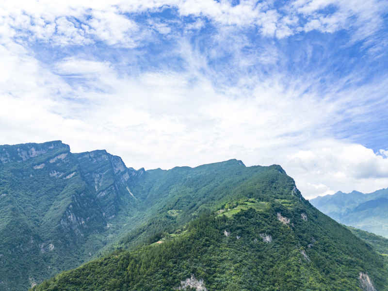 湖北长江三峡风光航拍图 