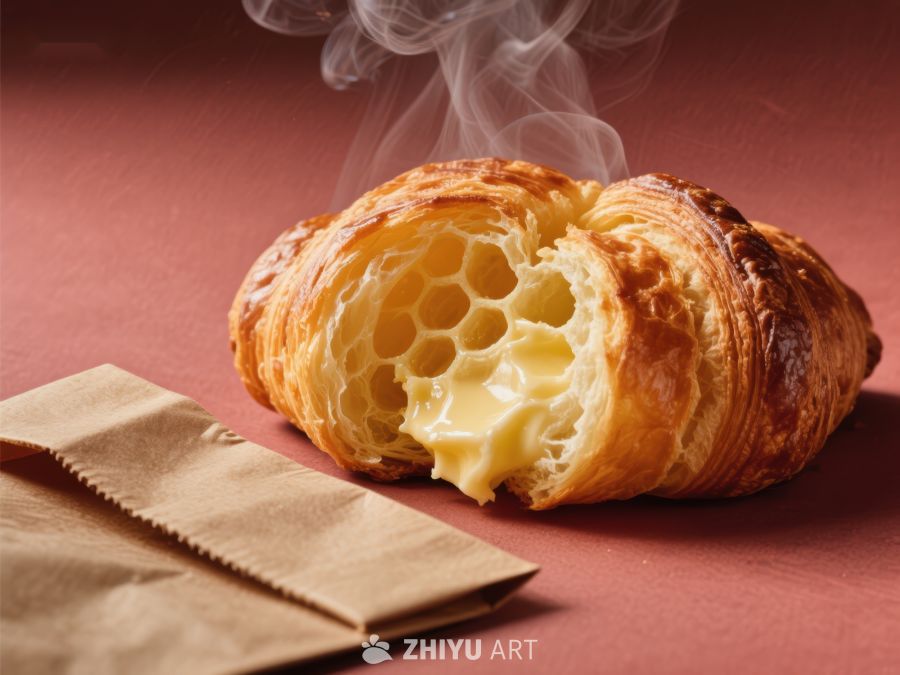 热腾腾的黄油羊角面包 968