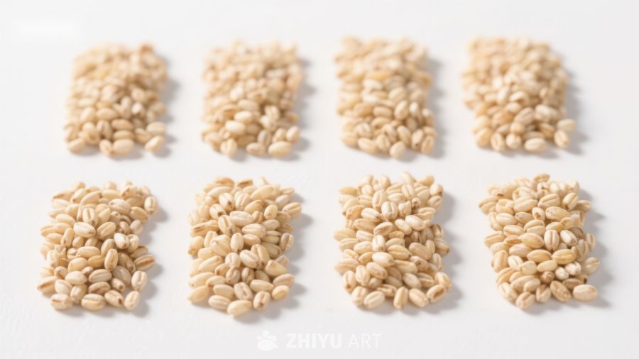 整齐排列的谷物样本