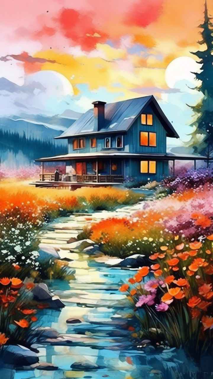 充满活力的绿洲在它的后院各种花 123