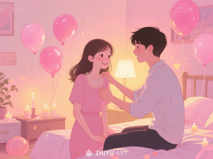 温馨求婚场景，情侣共度浪漫时刻 713
