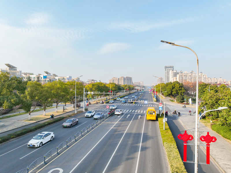 航拍昆山城镇道路风光新春氛围 57