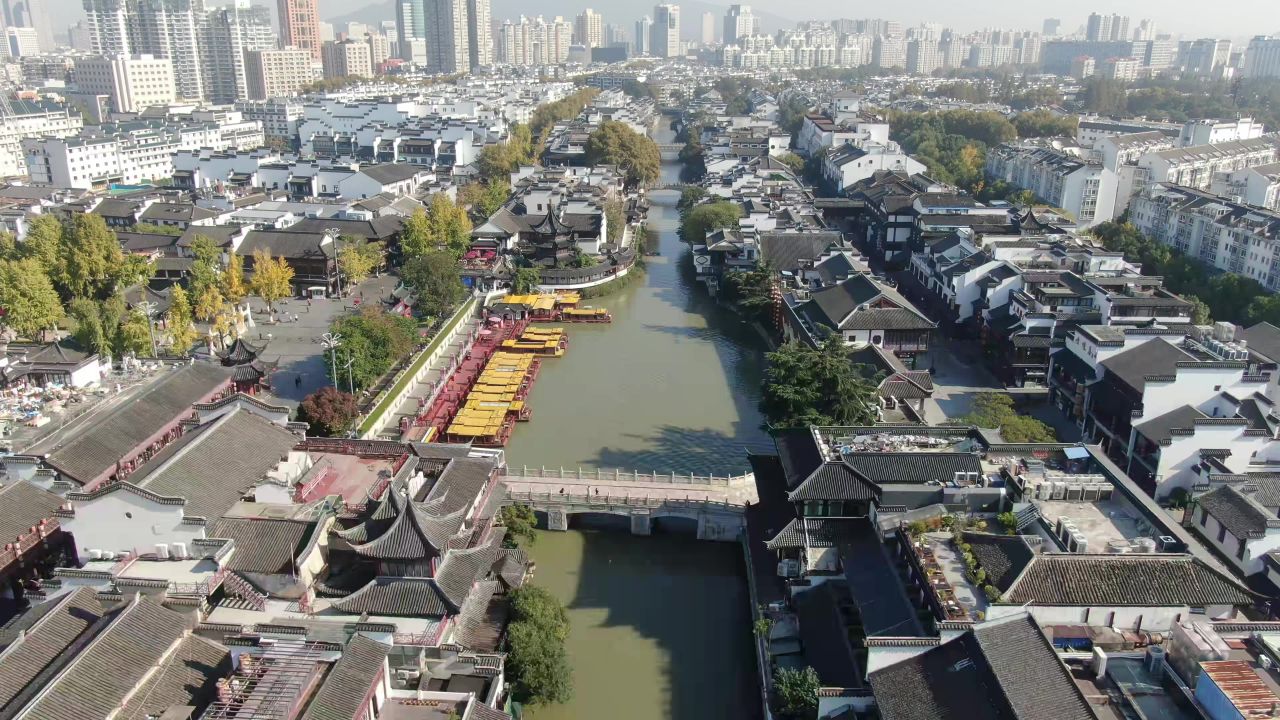 江苏南京夫子庙5A景区航拍