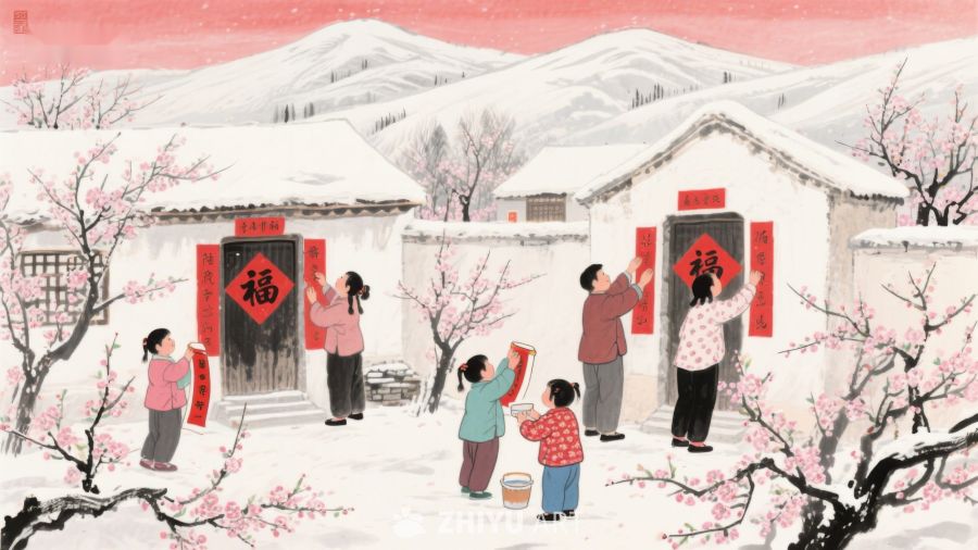 冬日乡村贴福字，喜迎新春 170