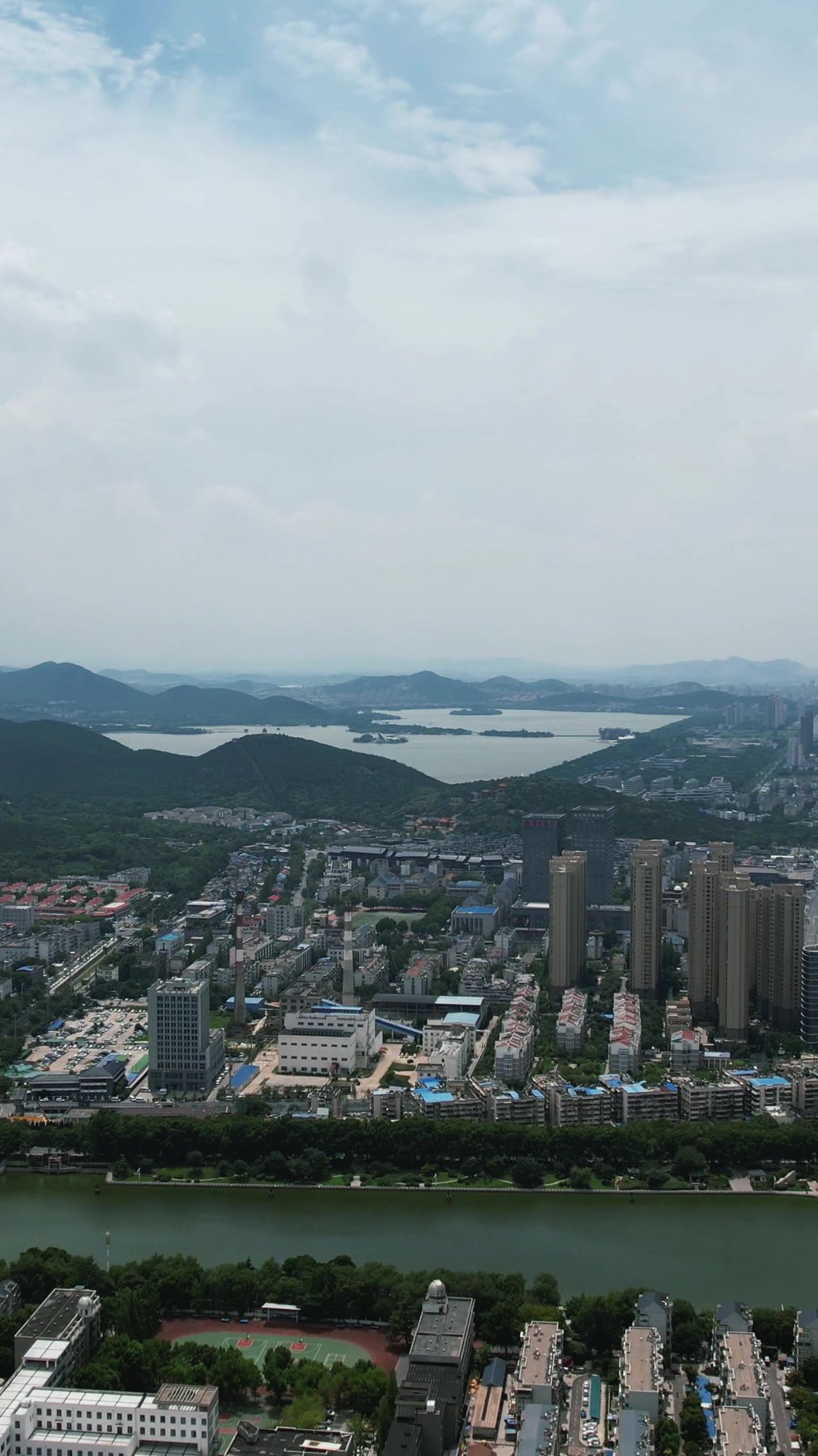 江苏徐州城市风光竖屏航拍 