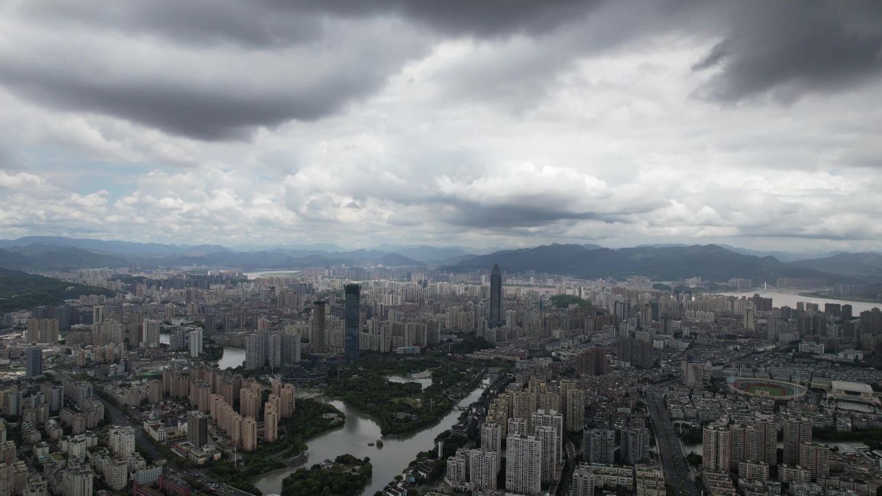 浙江温州城市建设航拍 