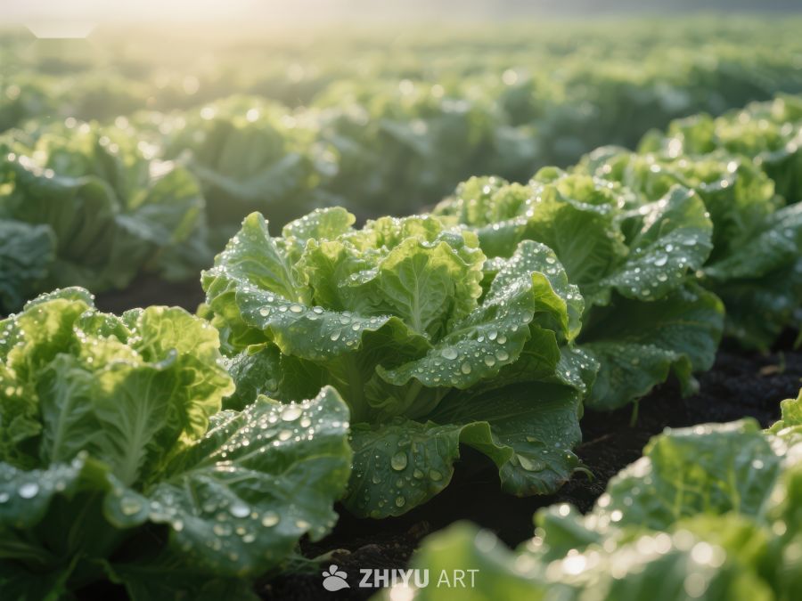 清晨露珠下的生菜田 135