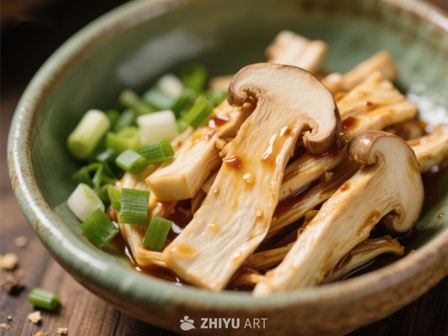 鲜美杏鲍菇配葱花酱油 1526