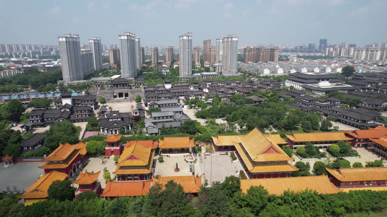 江苏宿迁城市风光地标建筑航拍 