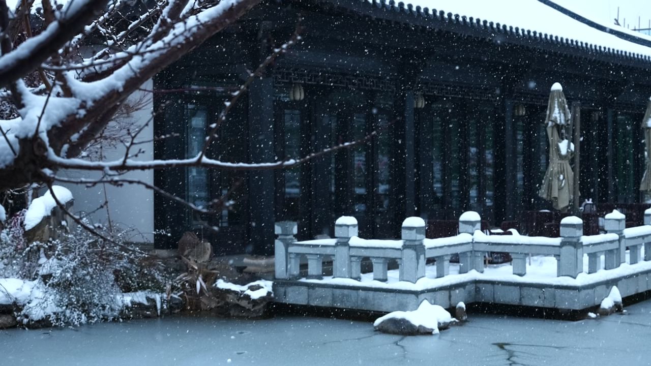 中式园林雪景 园林雪景 江南雪景 3