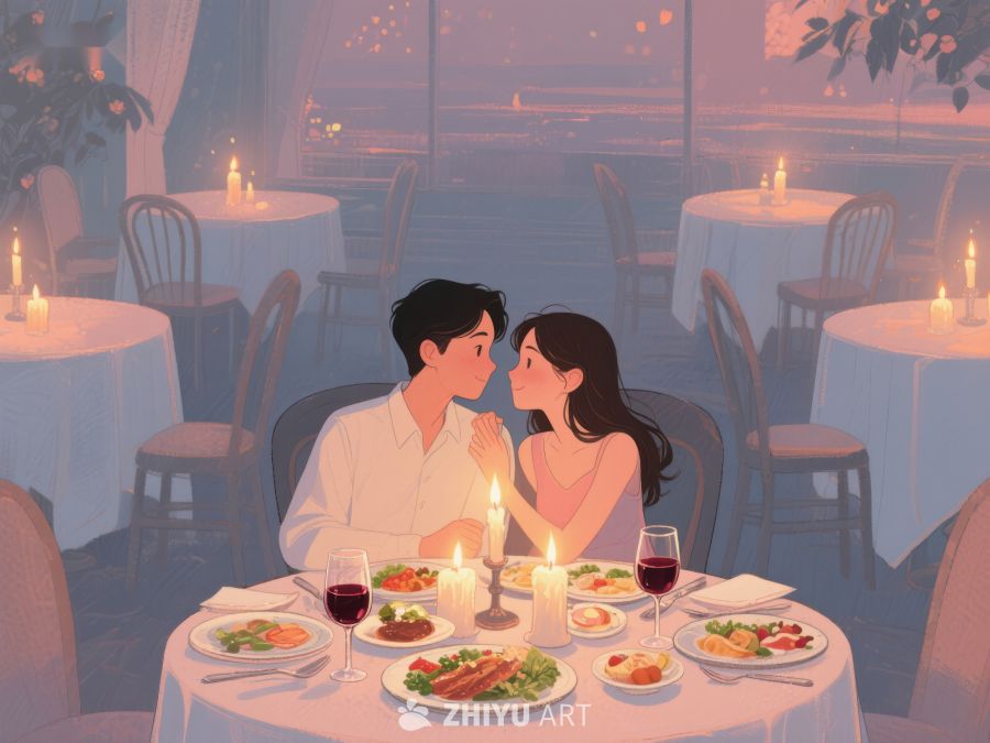 浪漫烛光晚餐的情侣 452