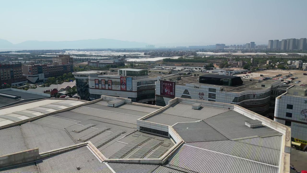  云南昆明斗南花市交易市场航拍 