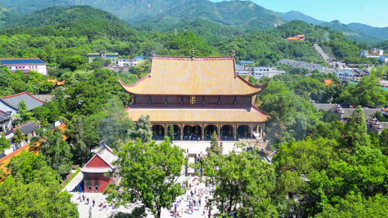 航拍湖南衡阳南岳区南岳大庙5A景区