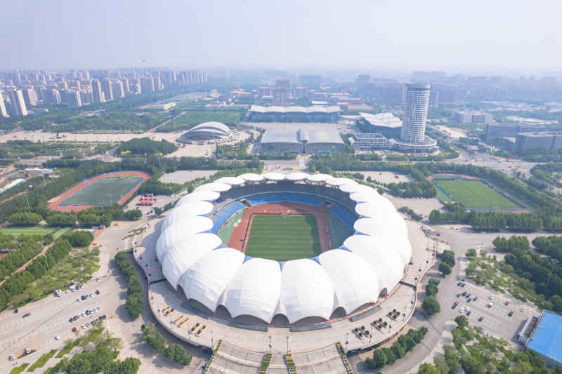 河北沧州城市风光地标建筑航拍图 