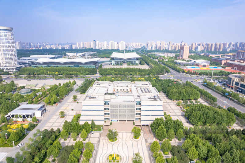 河北沧州城市风光地标建筑航拍图 