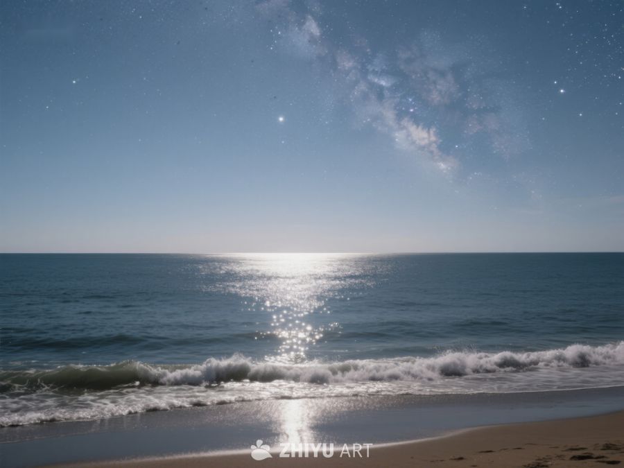 星光下的海滩夜景 138