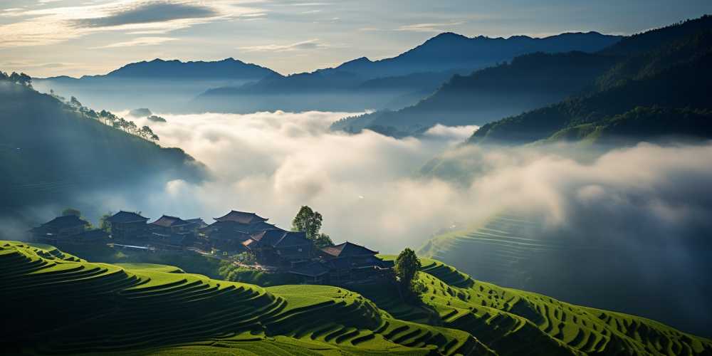 唯美山水画风景