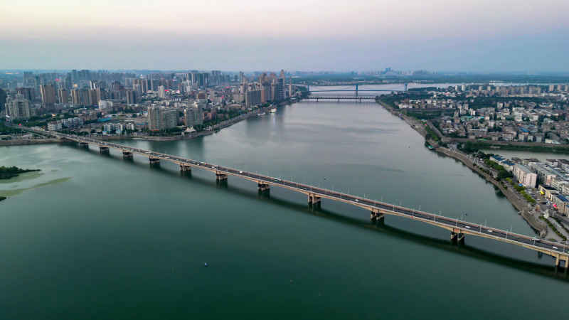 湖北襄阳城市风光航拍摄影图