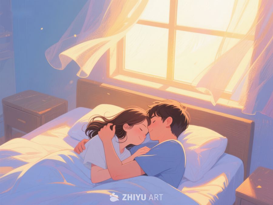 温馨晨光中的甜蜜依偎 706