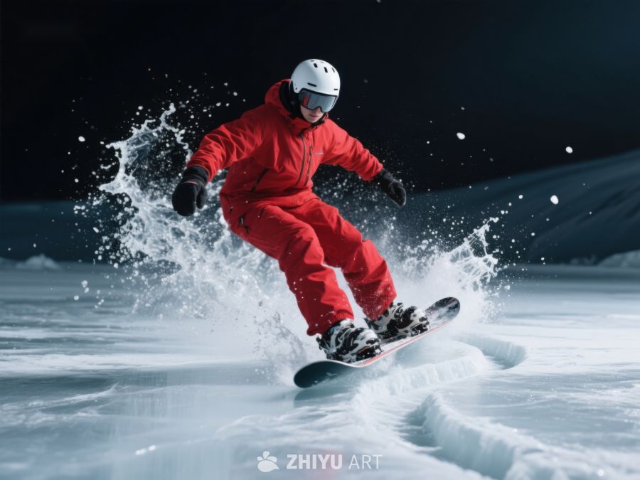 雪地滑行：红色装备的滑雪者 215