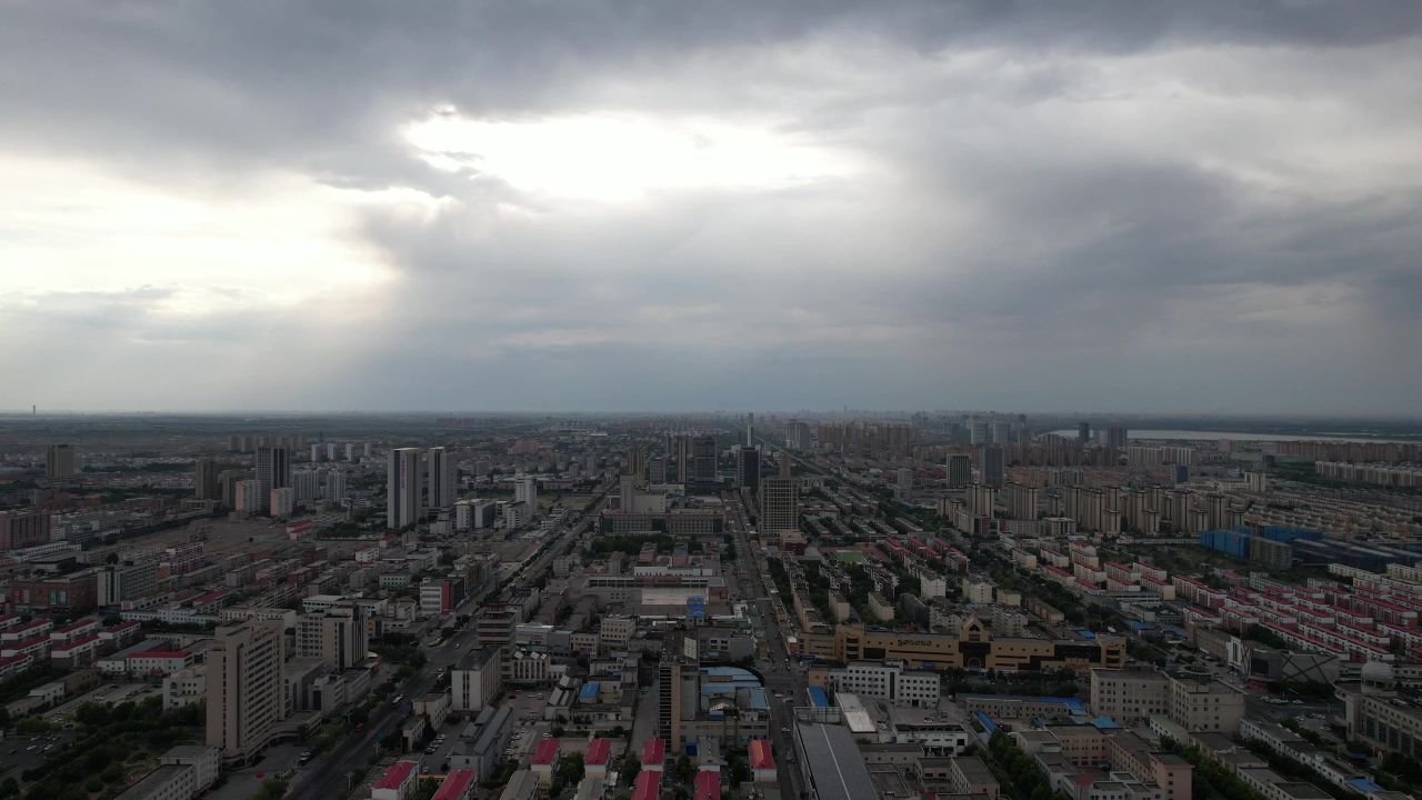 山东东营城市建设地标建筑航拍 
