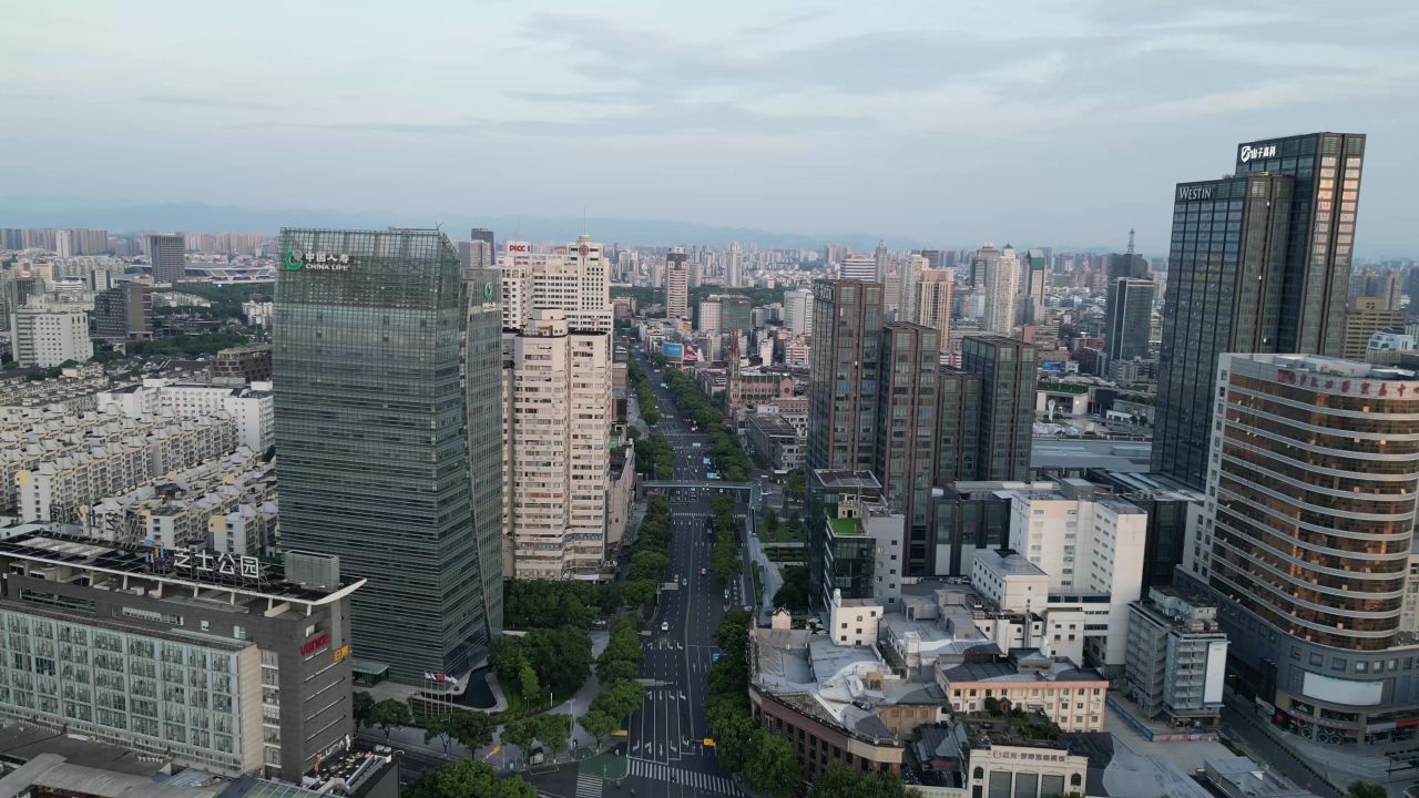 航拍浙江宁波建设宁波风光