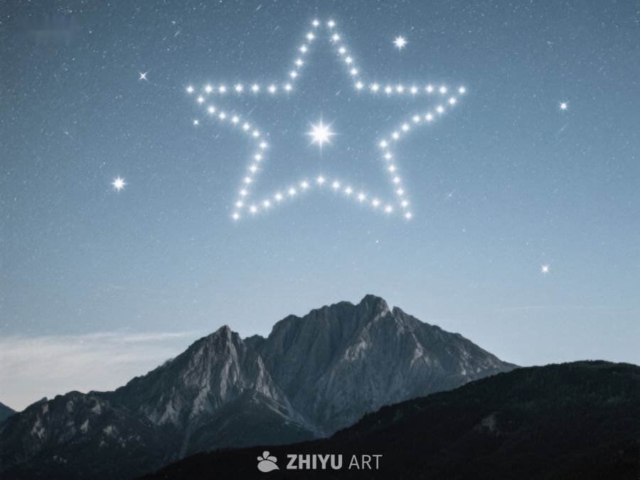 夜空星光下的巍峨山脉 413