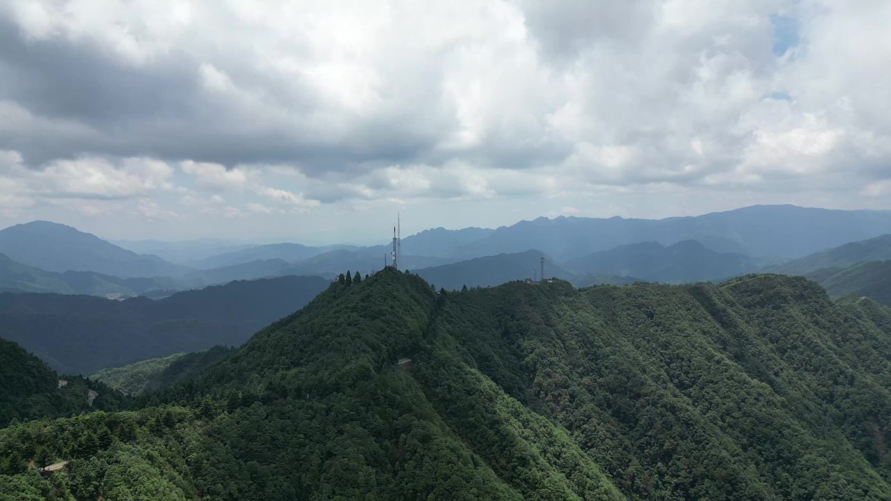 祖国大好河山壮丽山河蓝天白云航拍 