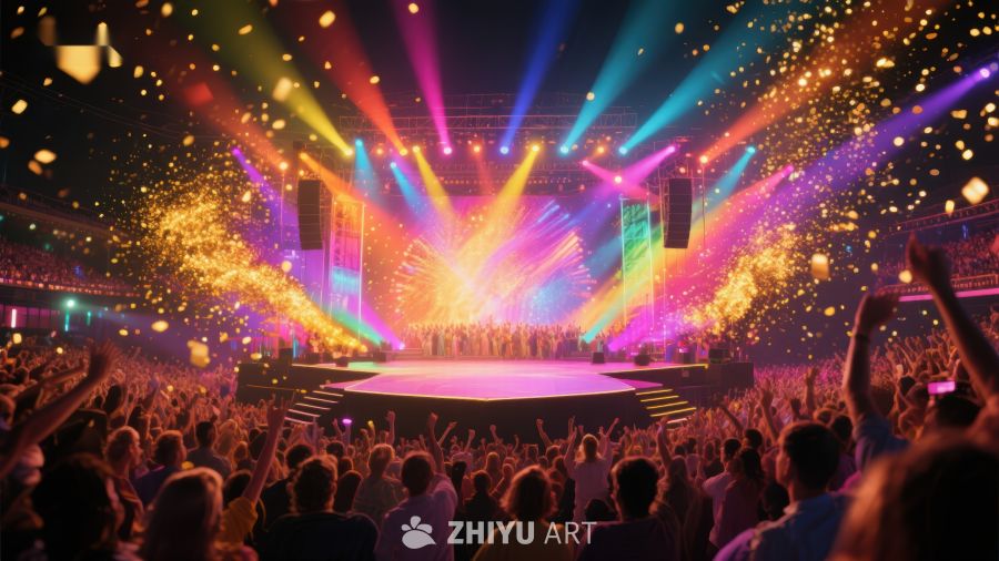 炫彩灯光下的大型演唱会现场 815
