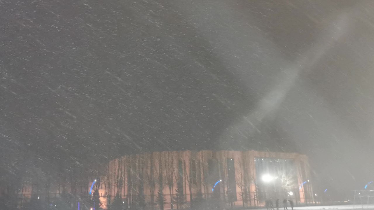 大雪 飘雪 冬天 操场 打雪仗