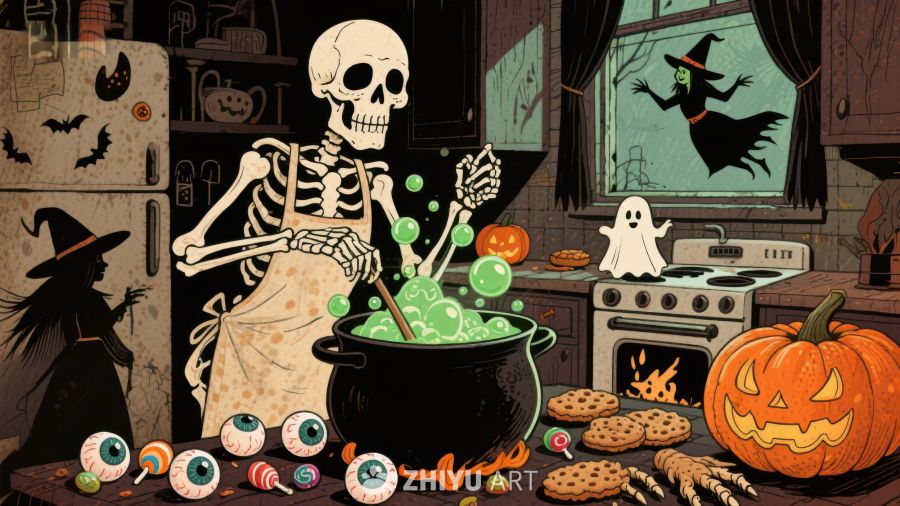 万圣节厨房里的魔法时刻