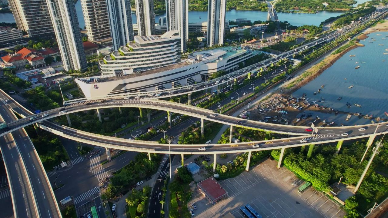 厦门航拍集美立交桥景观