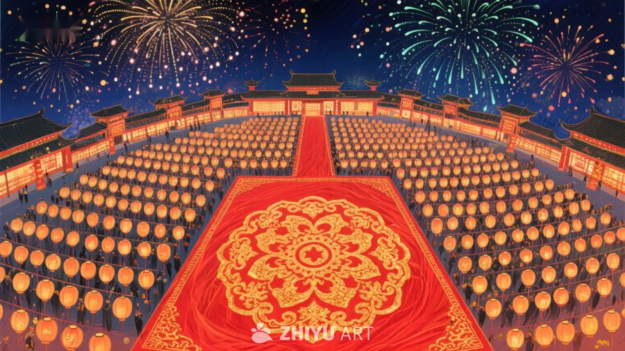 夜景宫殿庆典，灯火辉煌 865