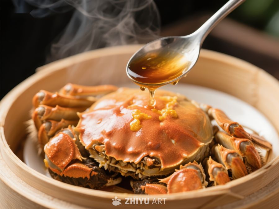 蒸蟹淋酱，热气腾腾 1380