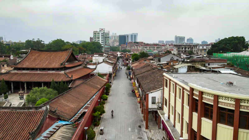 福建漳州城市风光航拍图 