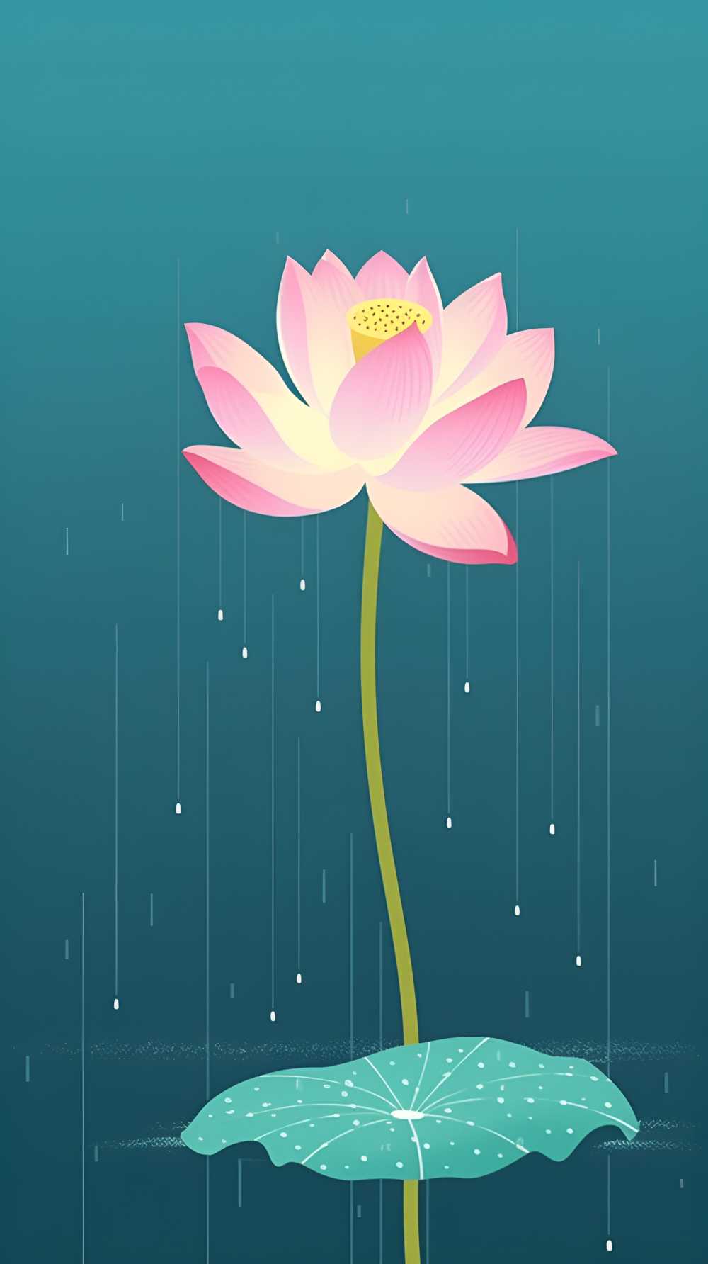 插画荷花高清