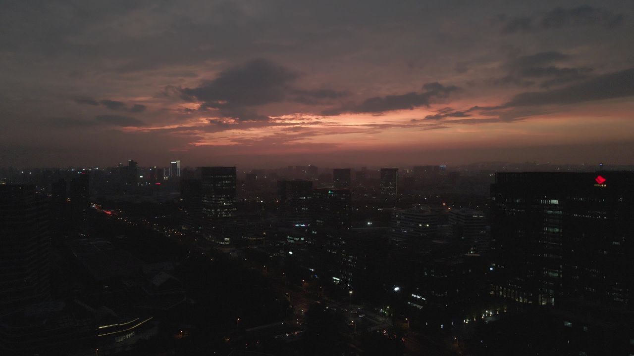 航拍-钱塘区-下沙-夜景-晴天 2