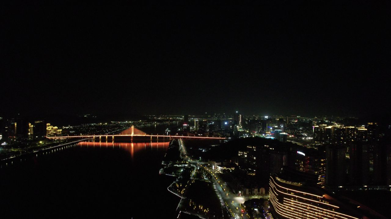 广东珠海城市风光航拍 