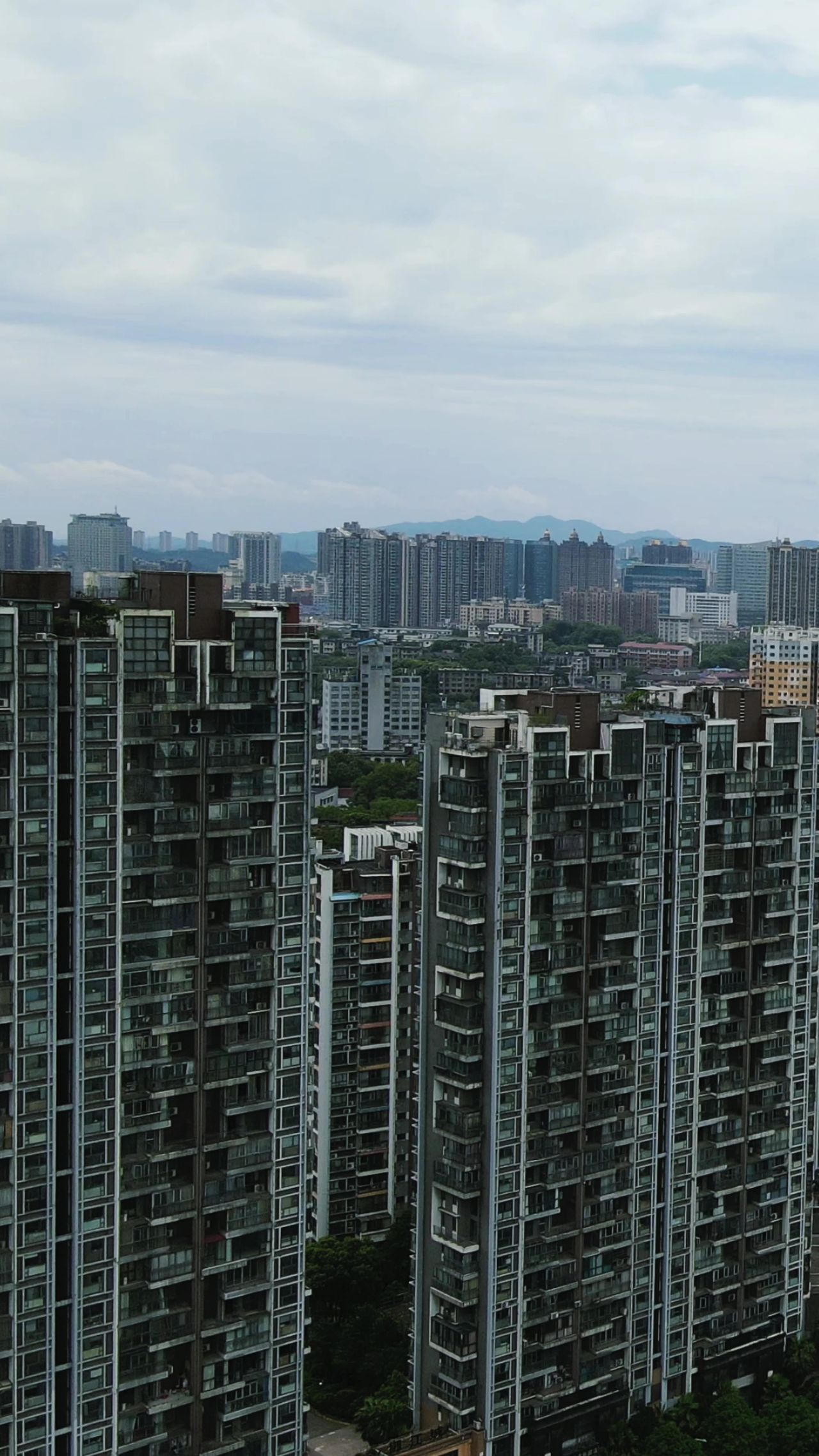 城市航拍湖南益阳城市风光竖屏