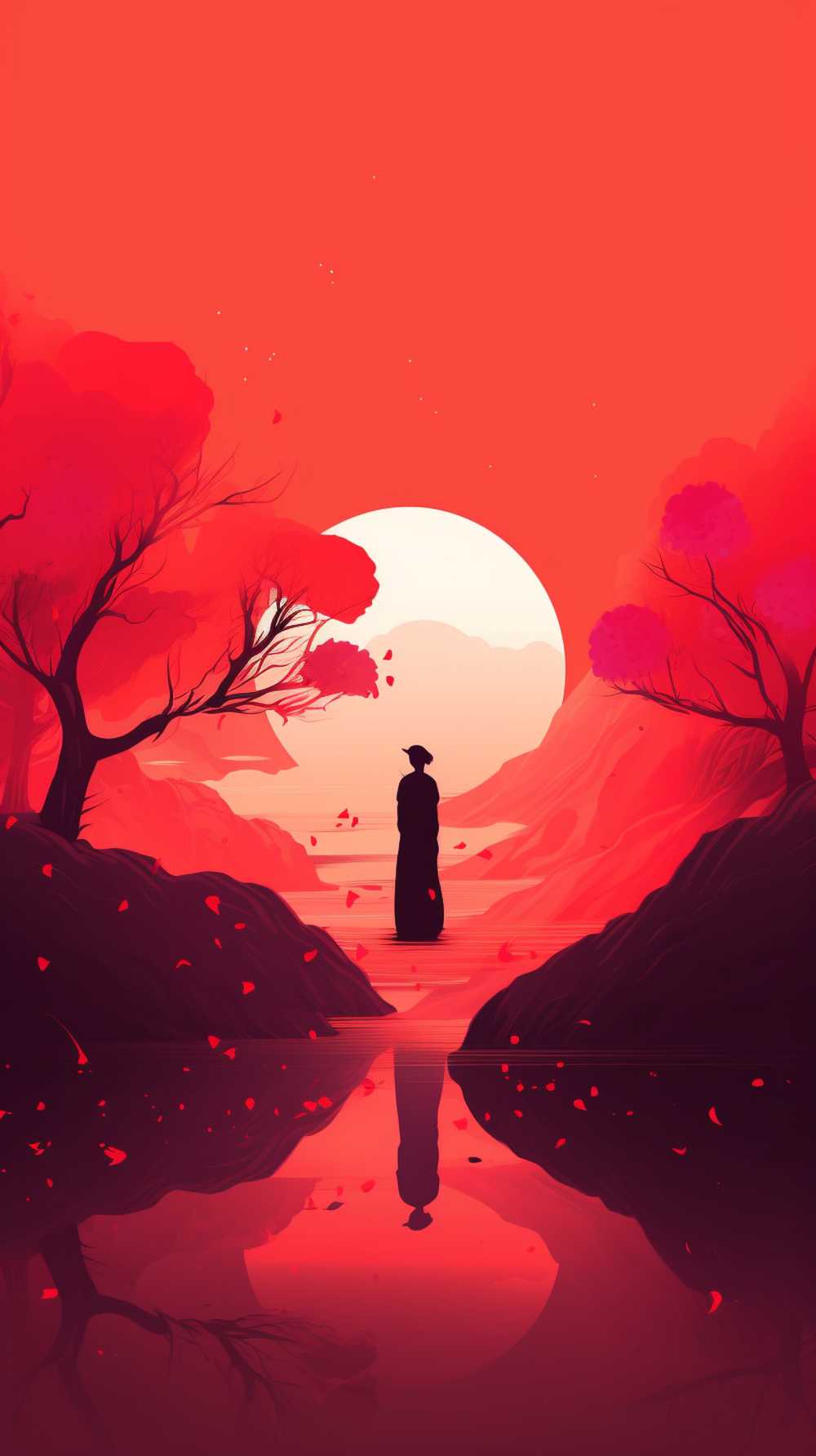 红色唯美背景意境