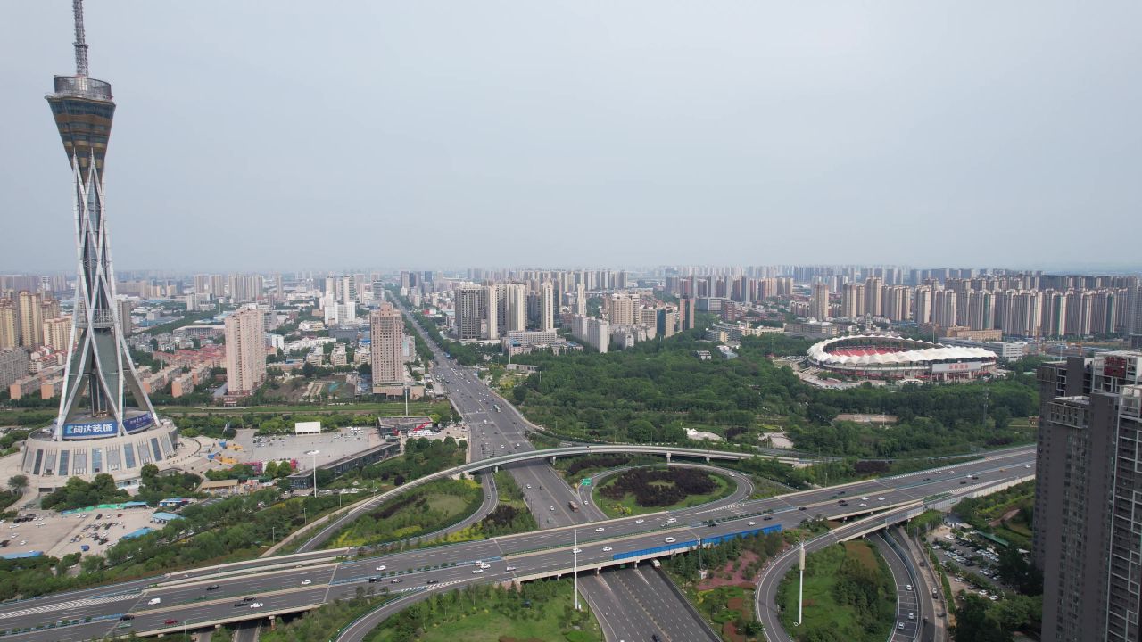 河南郑州城市风光航拍